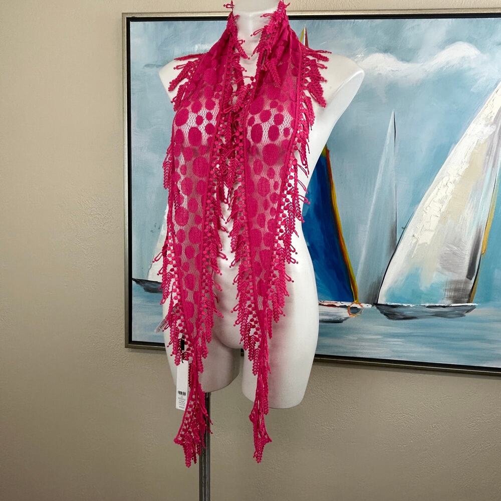 Chicos Hot Pink Summer Lace Scarf 
NWT. - Picture 2 of 4